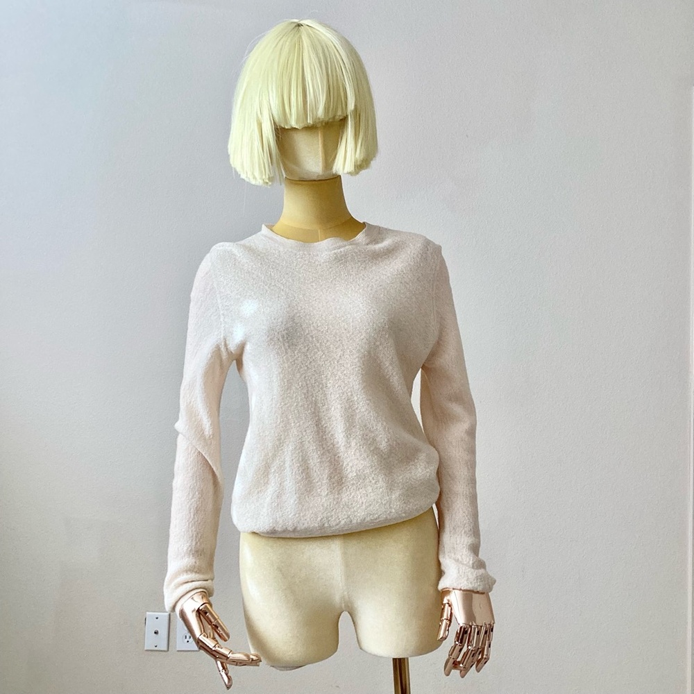 Celine Cream Wool Long Sleeves Crew Neckline SZ L - Picture 1 of 7